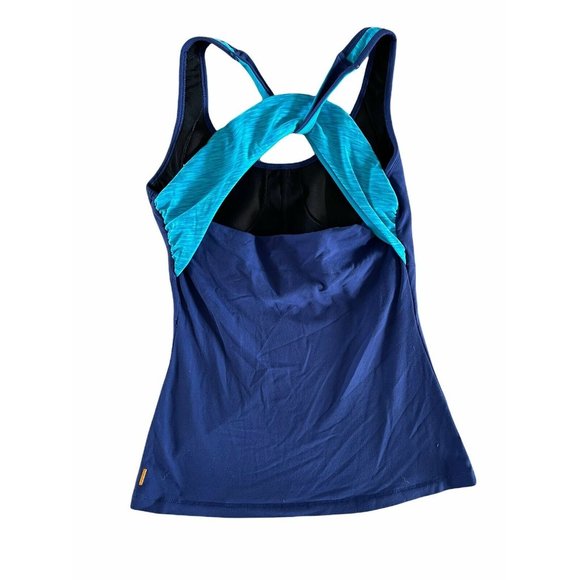 Lucy Activewear Twist Back Tank Built In Bra Purple Blue Small‎ - Picture 3 of 8